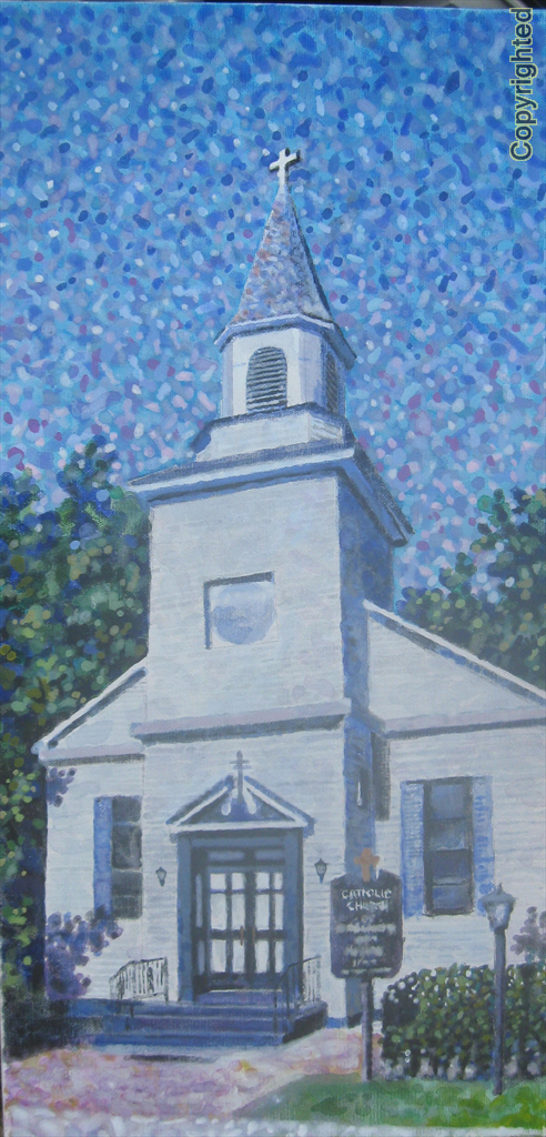 St Bartholemew Catholic Church on Marshall St. in Little Rock.  Such a welcoming church.  This painting was a present to the church on their 100th Anniversary.